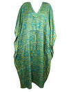 Women, Emerald Green Long Kaftan Dress, Paisley Summer Caftan Dresses, One size