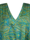 Women, Emerald Green Long Kaftan Dress, Paisley Summer Caftan Dresses, One size