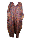 Stylish Maxi Kaftan Blue, Orange Floral Tunic Kaftan, Boho beach Coverup dress, One size