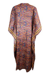 Stylish Maxi Kaftan Blue, Orange Floral Tunic Kaftan, Boho beach Coverup dress, One size