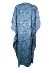 Stylish Maxi Kaftan Light Blue Floral Tunic Kaftan, Boho beach Coverup dress, One size