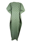 Women Asparagus Green Long Kaftan Dress Floral Summer Caftan Dresses, One size