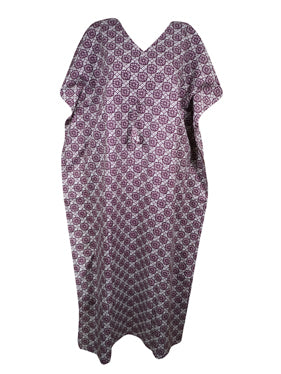 Women Mauve Purple Beach Kaftan Dress Stylish Long Caftan, One size