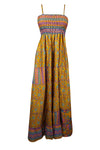 Womens Stylish Yellow Party Wear Maxidress Summer Beach Dress, S/M