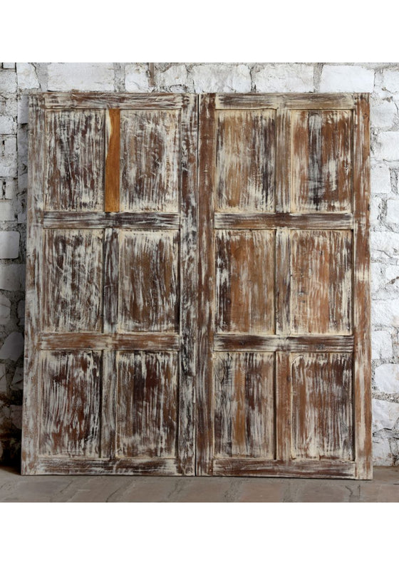 Vintage Carved Wood Sliding Barn Door Entry Double Doors 80x36