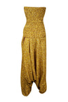 Boho Chic Women's Jumpsuit in Vibrant Honey Yellow Stylish Boho Dress M