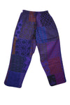 Purple Handmade Soft Patchwork Trousers Boho Pants for Women S/M/L