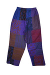 Purple Handmade Soft Patchwork Trousers Boho Pants for Women S/M/L