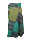 Wrap Around Skirts Cotton Sea Green Patchwork Boho Maxi skirt One size