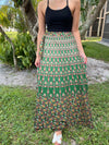 Women Indian wrap Skirts, Floral Wrap around Green, Red Travel Skirt One size