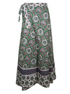 Womens Green Hippie Wrap Around Maxi Skirt, Long Cotton Skirts One size