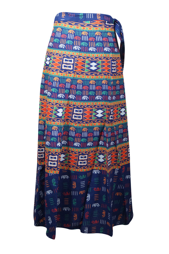 Womens Wrap Around Skirts, Blue Cotton Skirt, Summer Skirts One size