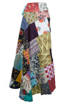 Women's Wrap Skirt Multicolour Floral Cotton Patchwork Design Skirt One-Size