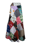 Women Stylish Multicolor Floral Skirt Patchwork Bohemian Cotton Wrap Skirt Onesize