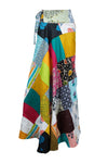 Hippie Wrap Skirt Apple Crush Patchwork Cotton Long Wraparound Skirt