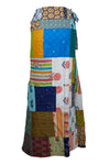 Hippie Wrap Skirt Apple Crush Patchwork Cotton Long Wraparound Skirt