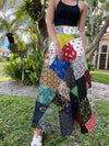 Hippie Skirt Multicolored Cotton Patchwork Long Wrap Around Skirt