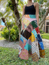 Colorful Solids Bohemian Wrap Around Long Skirt in Patchwork Cotton Skirt