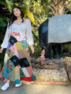 Exotic Hippie Magical and Bohemian Long Wrap Skirt in Multicolour Cotton