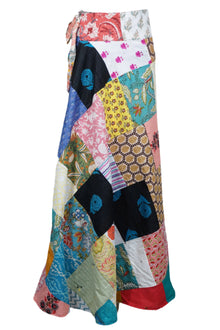  Exotic Hippie Magical Bohemian Long Wrap Skirt in Multicolour Cotton