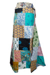 Beautiful unique cotton patchwork Summer in Blue Colorful Skirt