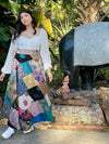 Exotic Hippie Bohemian Beach Long Wrap Skirt in Multicoloured Cotton