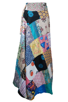  Exotic Hippie Bohemian Beach Long Wrap Skirt in Multicoloured Cotton