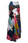 Women Deep Pink Patchwork Boho Long Skirt – Ideal Summer Beach Cover-Up