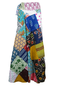  Beautiful Cotton Wrap Around Long Arctic Blue Maxi Skirts for women