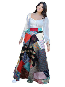  Bold Carbon Black Bohemian Floral Wrap Skirt – Free-Spirited Chic Beach Style