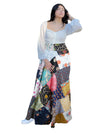 Black Multi Boho Floral Wrap Skirt – Timeless Chic for Free-Spirited Beach Vibes