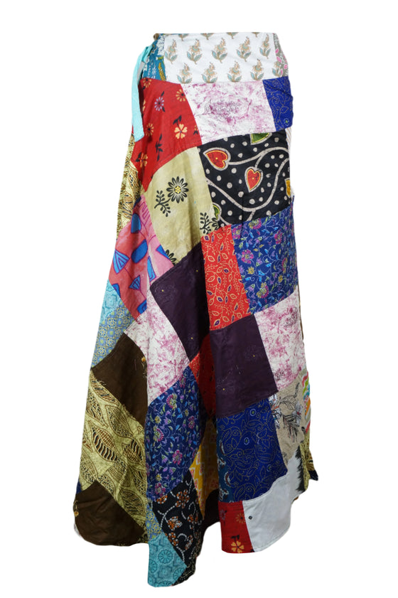 Beautiful Cotton Wrap Around Long Arctic Blue Maxi Skirts for women One Size