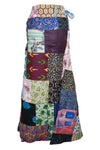 Women Long Skirt for Summer in Multicolor Red Patchwork Beach Cover Up