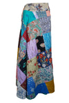 Cerulean Blue Multi Boho Floral Wrap Skirt – Effortless Elegance for Summer Vibes