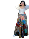 Boho Gray Multi Floral Wrap Skirt – Breezy Chic for Free-Spirited Summer Style