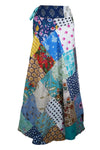 Boho Sky Blue Multi-Floral Wrap Skirt – Breezy Beach Cover-Up for Sunny Days