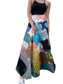  Boho Blue Multi-Floral Wrap Skirt – Lightweight Beach Cover-Up for Radiant Days