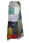 Boho Blue Multi-Floral Wrap Skirt – Lightweight Beach Cover-Up for Radiant Days