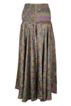 Handmade Bohemian Silk Wide-Leg Pants in Purple and Green – Elegant & Comfortable