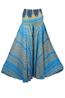  Boho Chic Handmade Silk Palazzo Pants in Cerulean Blue  Flowy & Comfortable