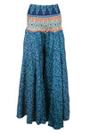 Boho Chic Lapis Blue Wide-Leg Palazzo Pants: Flowy, Comfortable, and Handmade