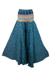 Boho Chic Lapis Blue Wide-Leg Palazzo Pants: Flowy, Comfortable, and Handmade