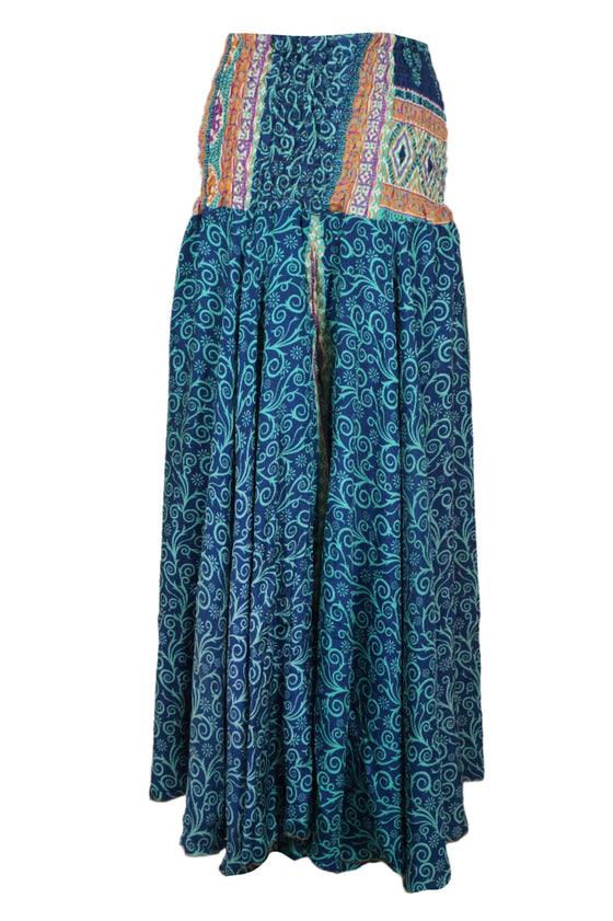 Boho Chic Lapis Blue Wide-Leg Palazzo Pants: Flowy, Comfortable, and Handmade