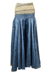 Handmade Boho Chic Bright Blue Wide-Leg Palazzo Pants: Flowy and Comfortable