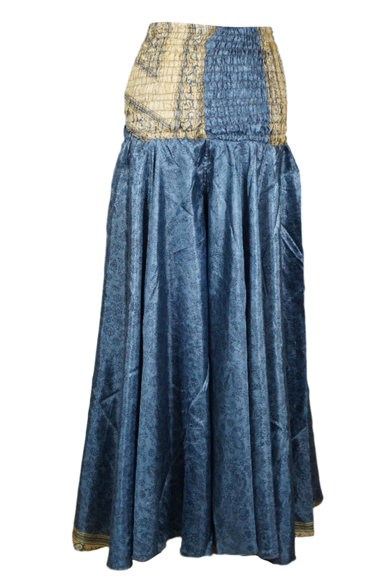 Handmade Boho Chic Bright Blue Wide-Leg Palazzo Pants: Flowy and Comfortable