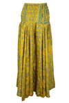 Boho-Chic Yellow-Green Beach Palazzo Pants: Flowy, Stylish, and Comfortable