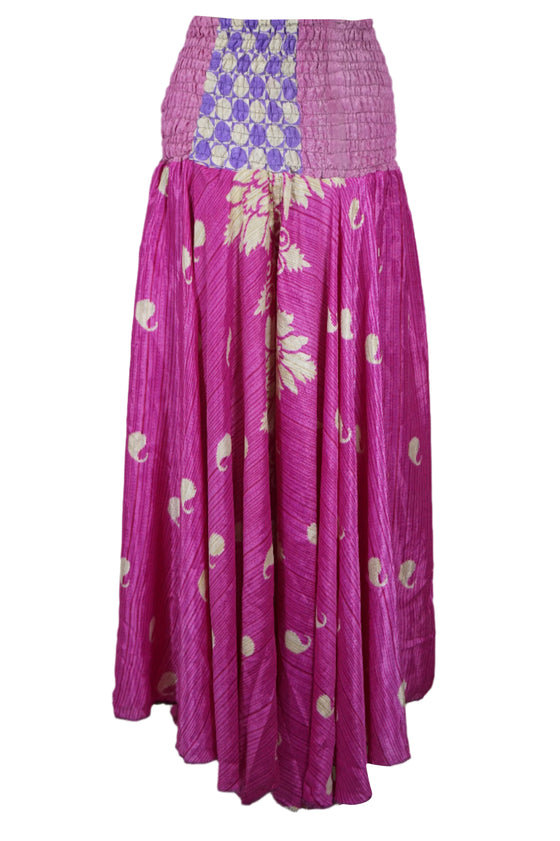 Handmade Bohemian Silk Palazzo Pants in Magenta Pink – Flowy & boho chic