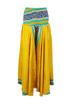 Flowy Gold Yellow Divided Skirt Pants: Handmade, Flared and Perfect for the Beach