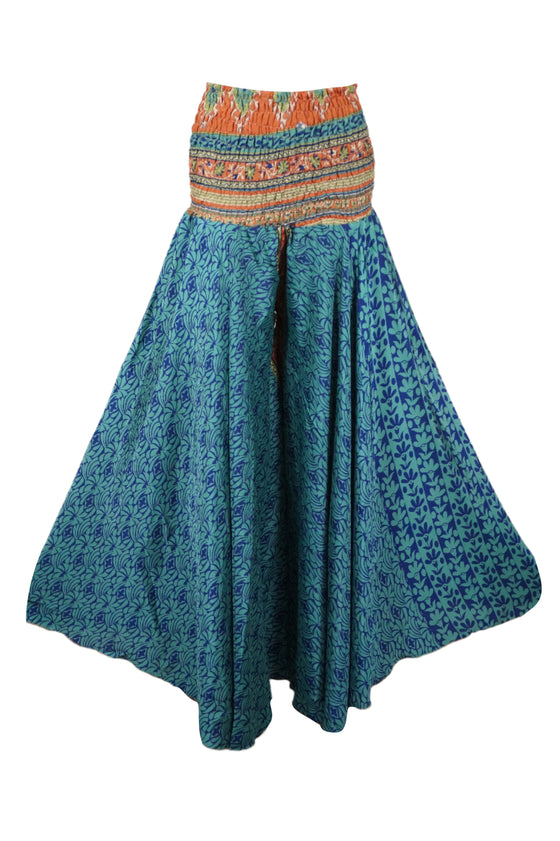 Boho Chic Lapis Blue Wide-Leg Palazzo Pants: Flowy, Comfortable, and Handmade