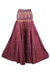 Women Relaxed Purplish Floral Boho Palazzo Pants Handmade Flowy Wide-Leg Trousers SM